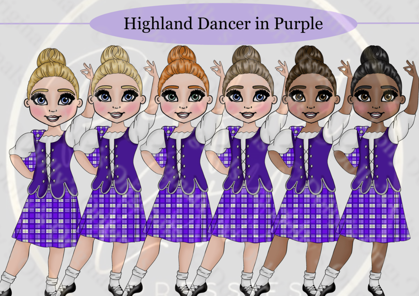 DESIGN A DOLLY - Highland Dancer Purple