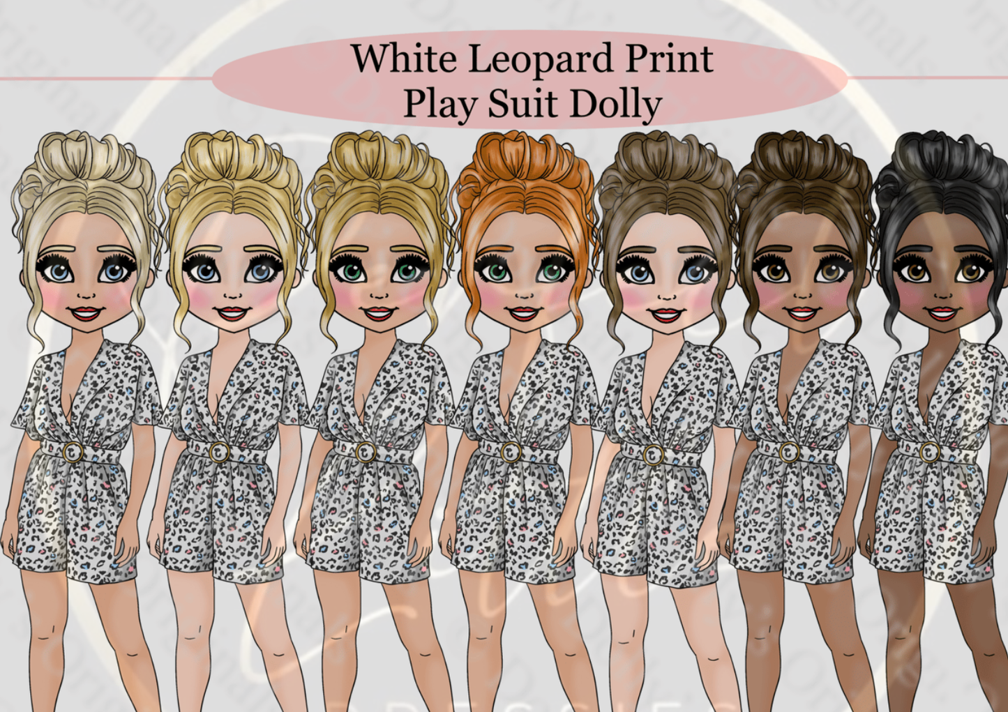 DESIGN A DOLLY - White Leopard Play Suit