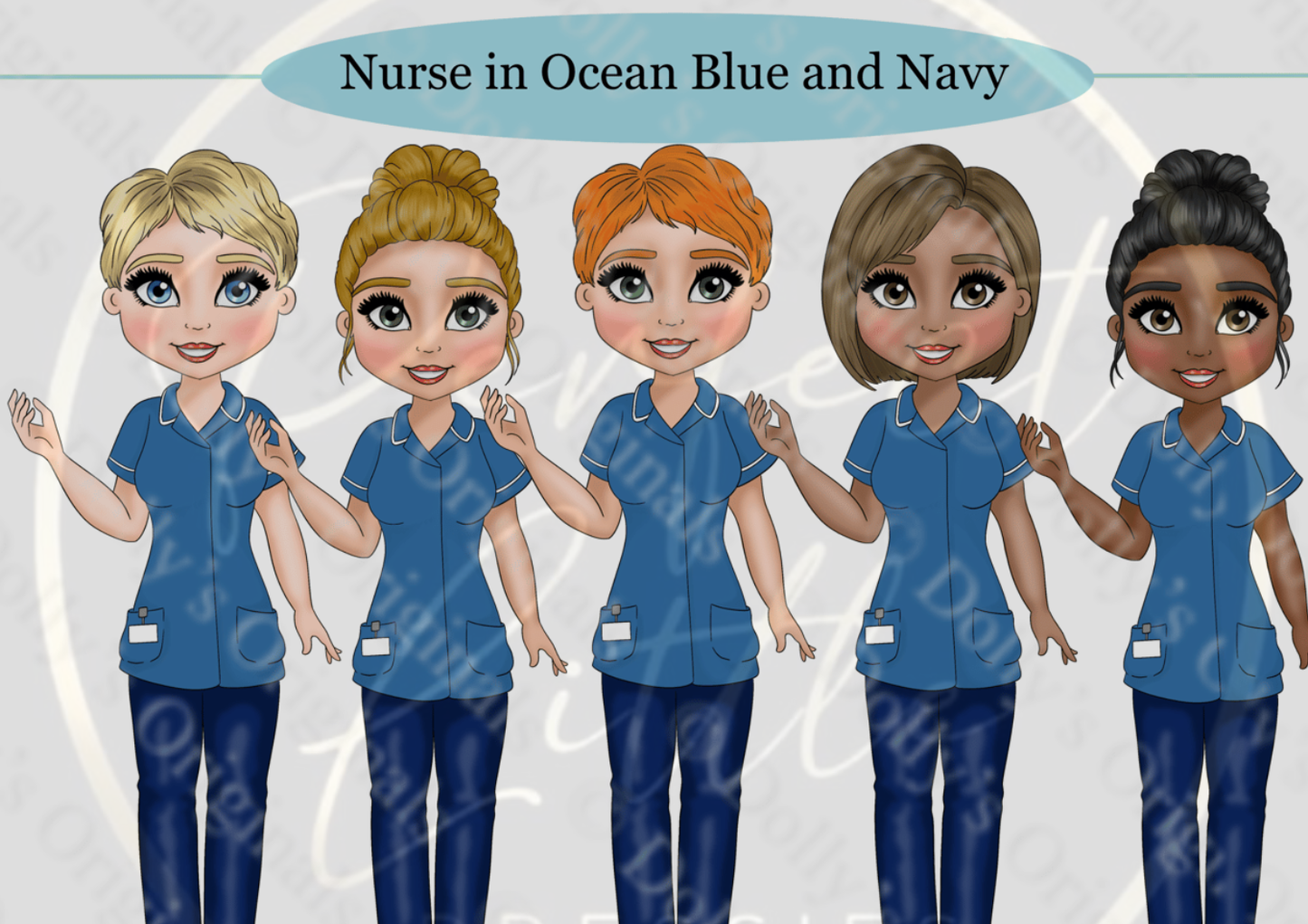 DESIGN A DOLLY - Nurse Ocean Blue Navy