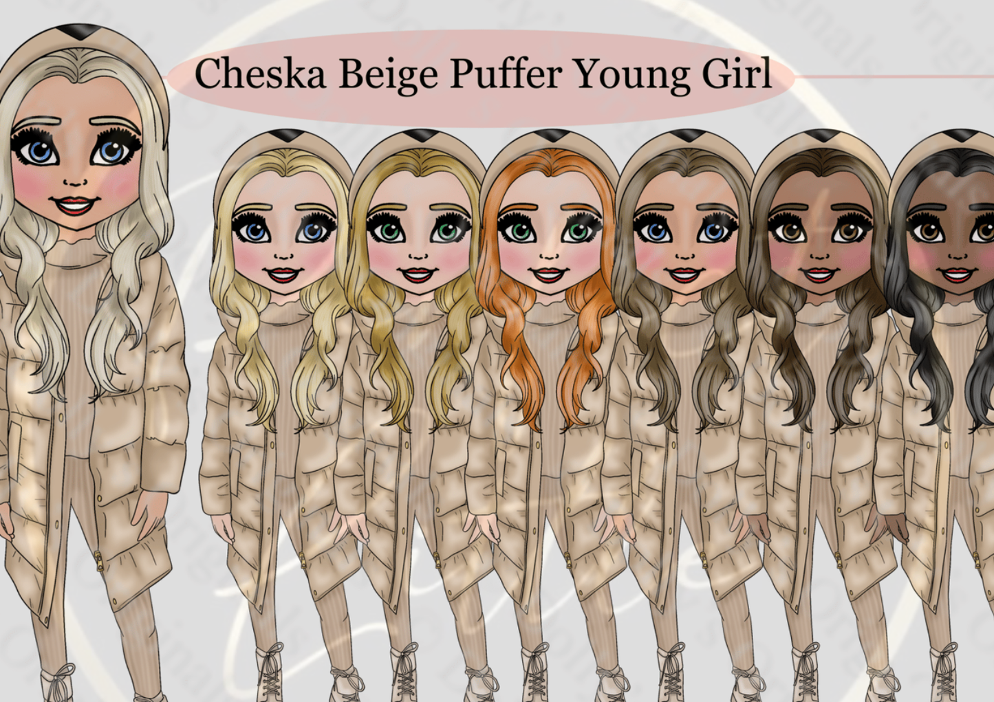 DESIGN A DOLLY - Cheska Beige Puffer Young Girl