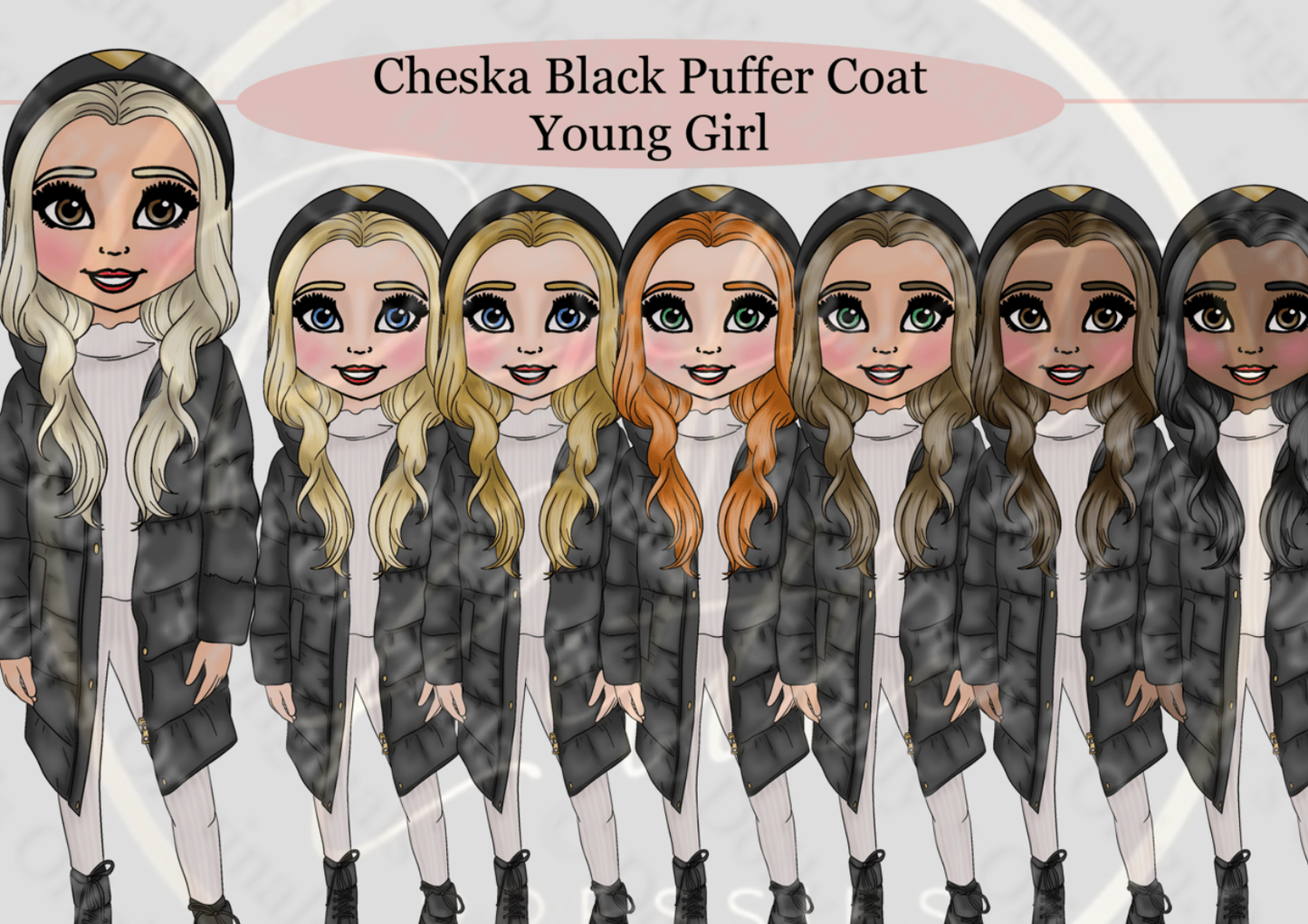 DESIGN A DOLLY - Cheska Black Puffer Coat Young Girl
