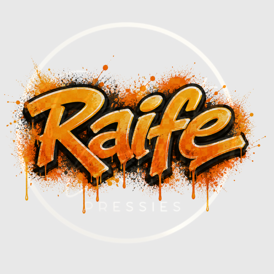 CUSTOM ADHESIVE DECAL - Orange Graffiti Name
