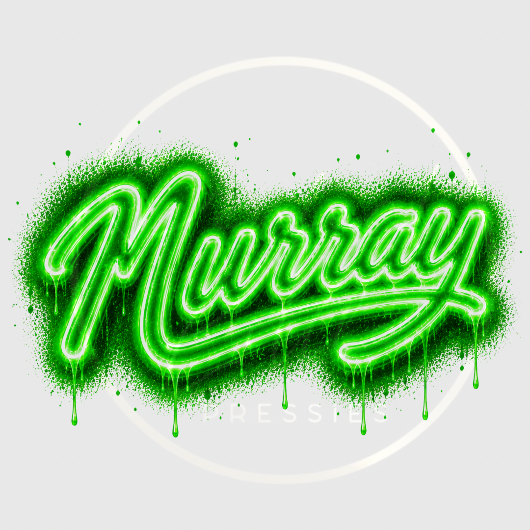 CUSTOM ADHESIVE DECAL - Green Neon Graffiti Name