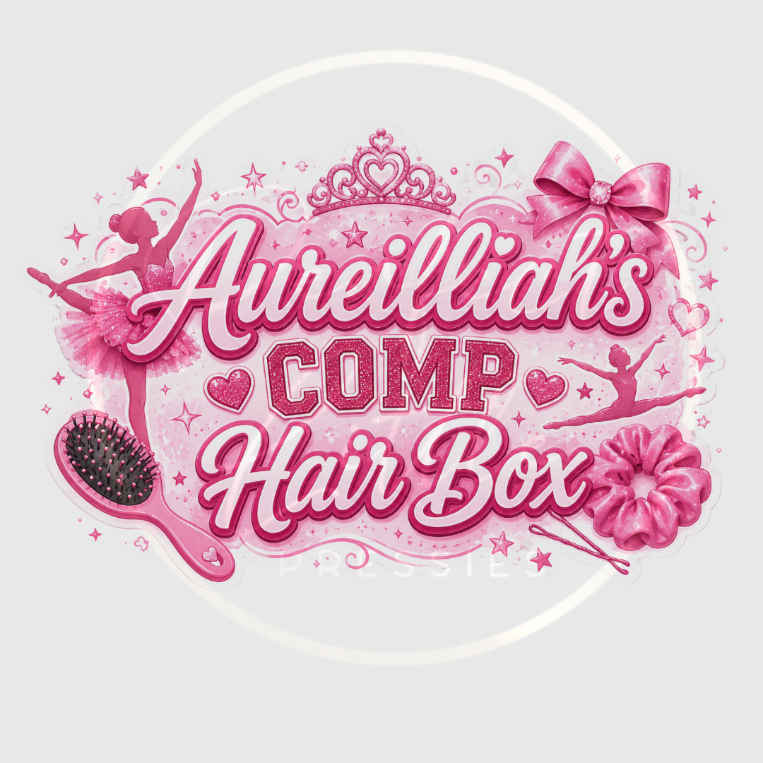 CUSTOM ADHESIVE DECAL - Pink Comp Hair Box