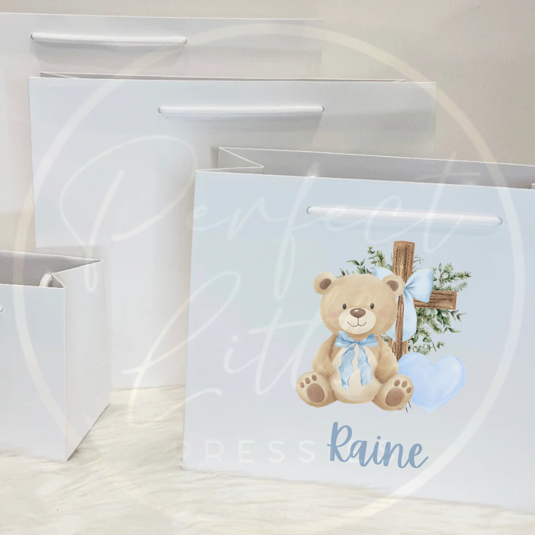 Paper Gift Bag - Bear Christening