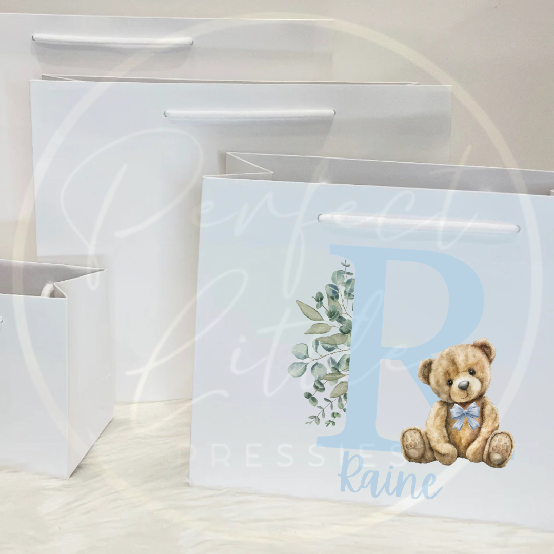 Paper Gift Bag - Simple Initial Bear