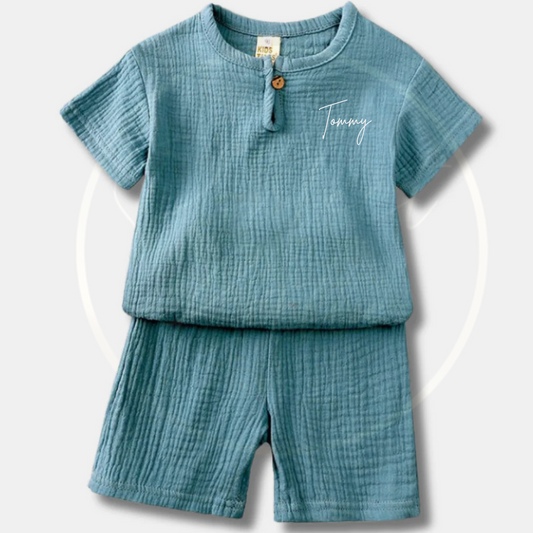 Kids Linen Shorts Set