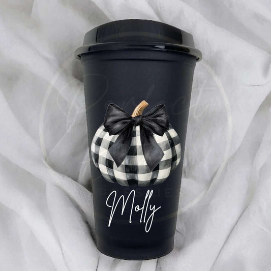 Halloween Checked Pumpkin Hot Cup 16oz