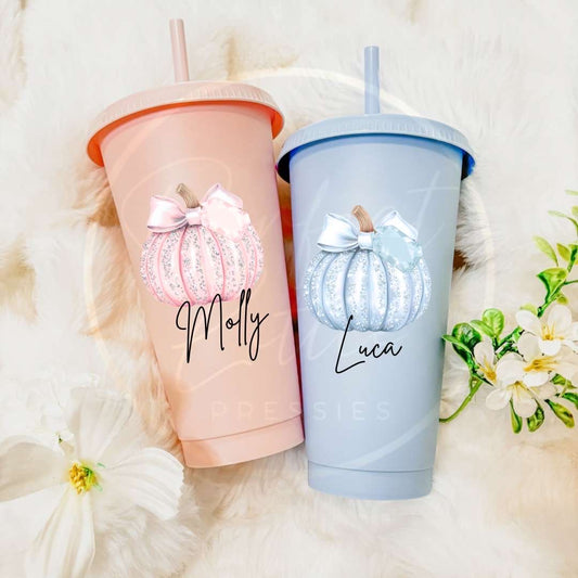 Halloween Glitter Pumpkin Cold Cup 24oz