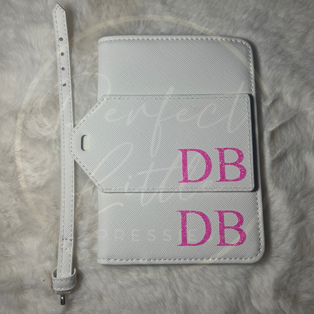 Passport Cover and Luggage Tag Set - Plain Small Initials