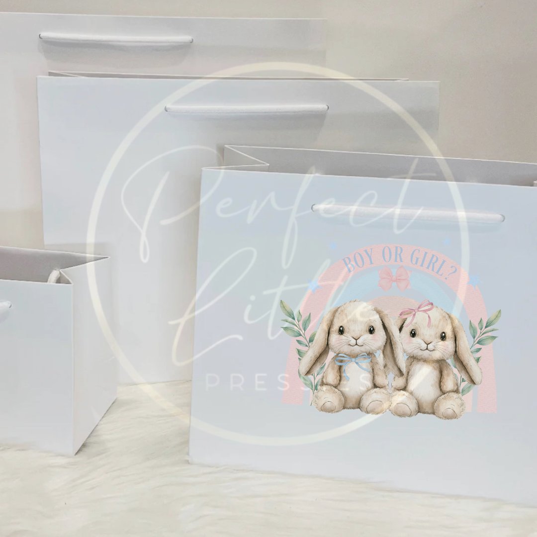 Gift Bag - Gender Reveal Bunnies