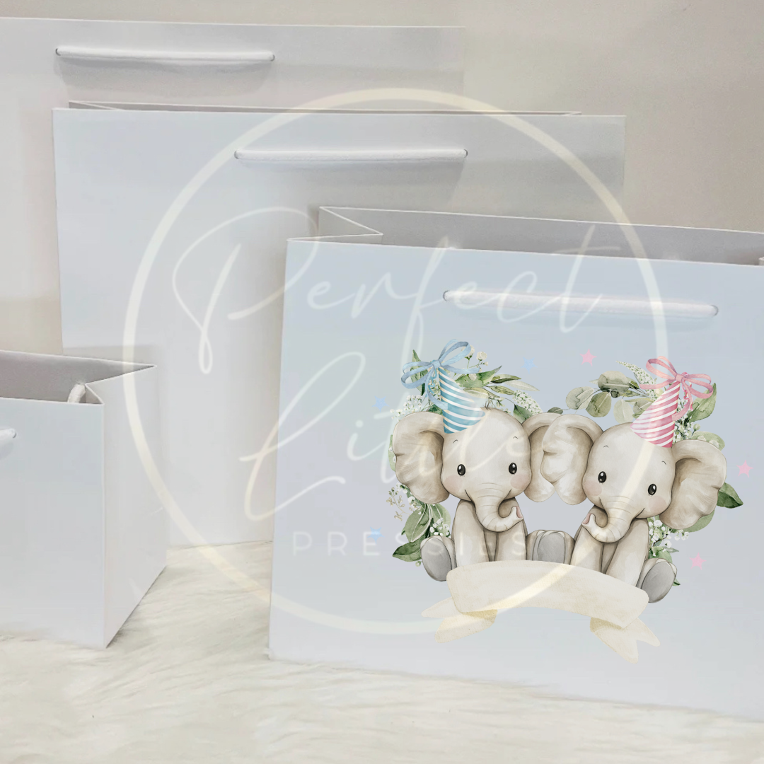Gift Bag - Elephant Gender Reveal Design 2