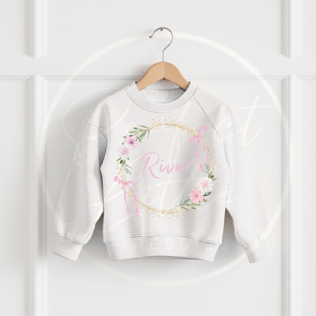 Kids Jumper - Glitter Bow Wreath