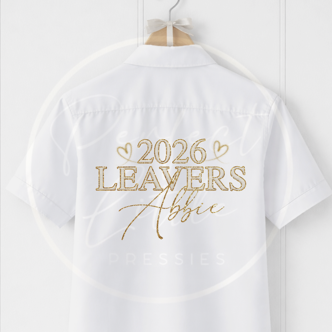 School Leaver Shirt - Gold Tweed Embroidery Effect