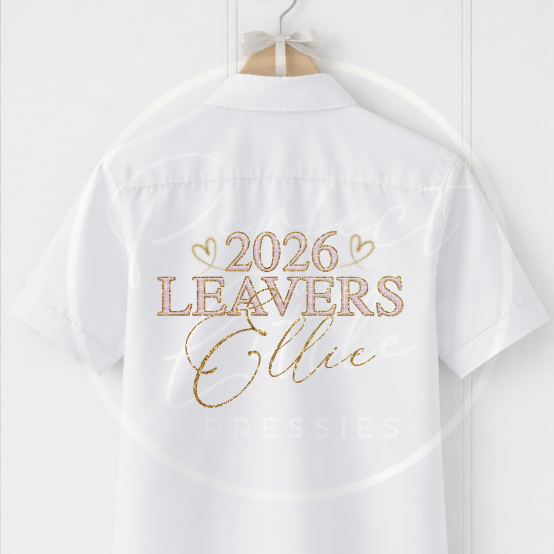 School Leaver Shirt - Rose Gold Tweed Embroidery Effect