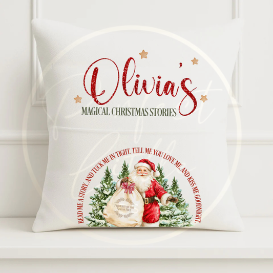 Christmas Pillow Cover - Santa Sack Pocket Front