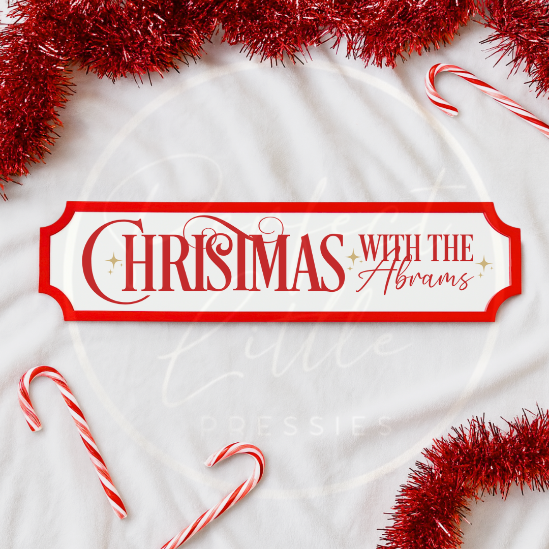 Christmas Decoration - Red Street Style Sign