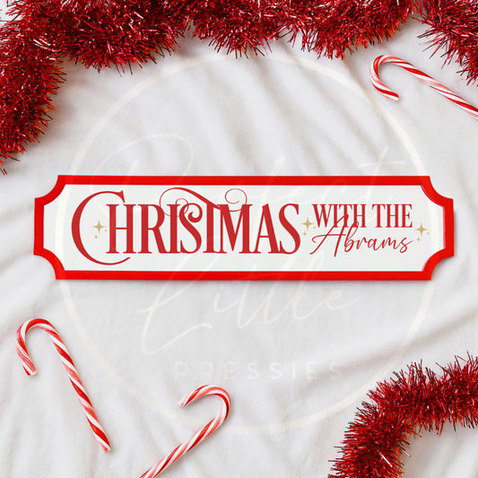 Christmas Decoration - Red Street Style Sign