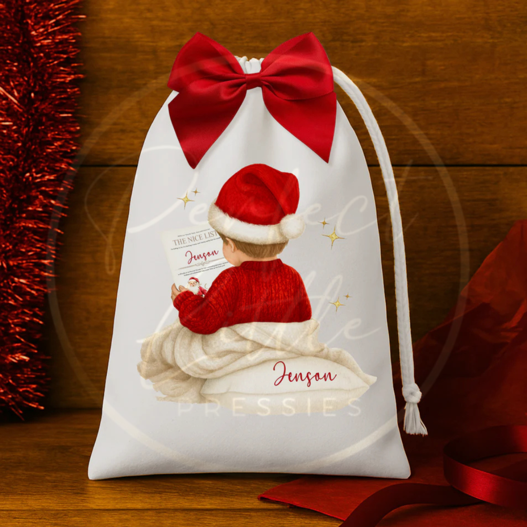 Christmas Drawstring Bag - Nice List Boy
