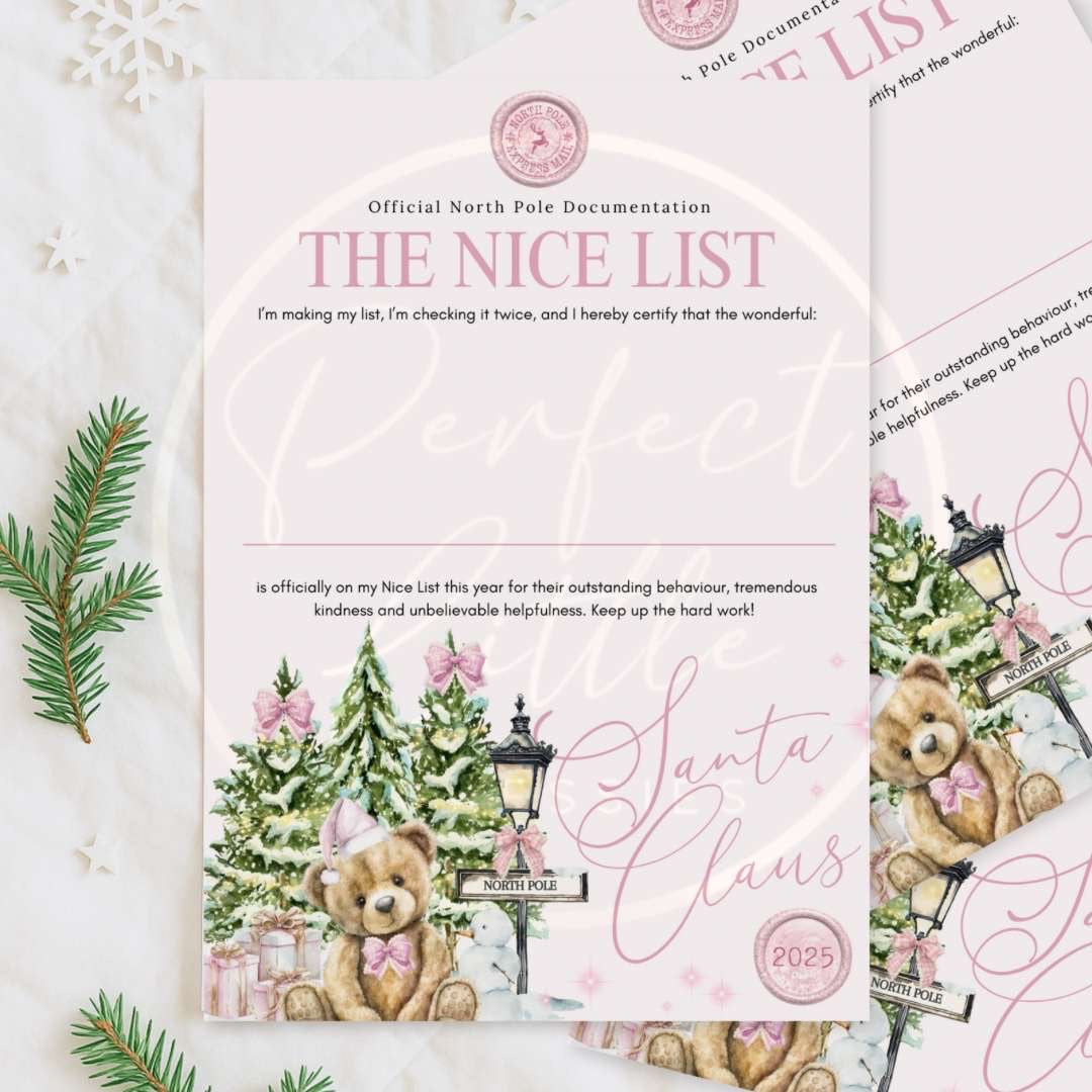 Christmas Letter - Pink Nice List