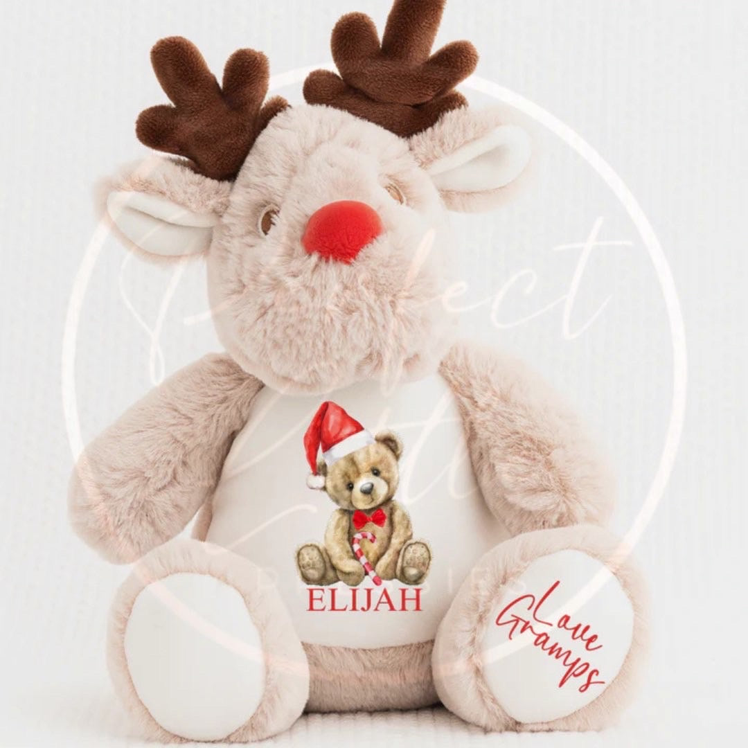 Christmas Teddy - Red Hat Bear Reindeer