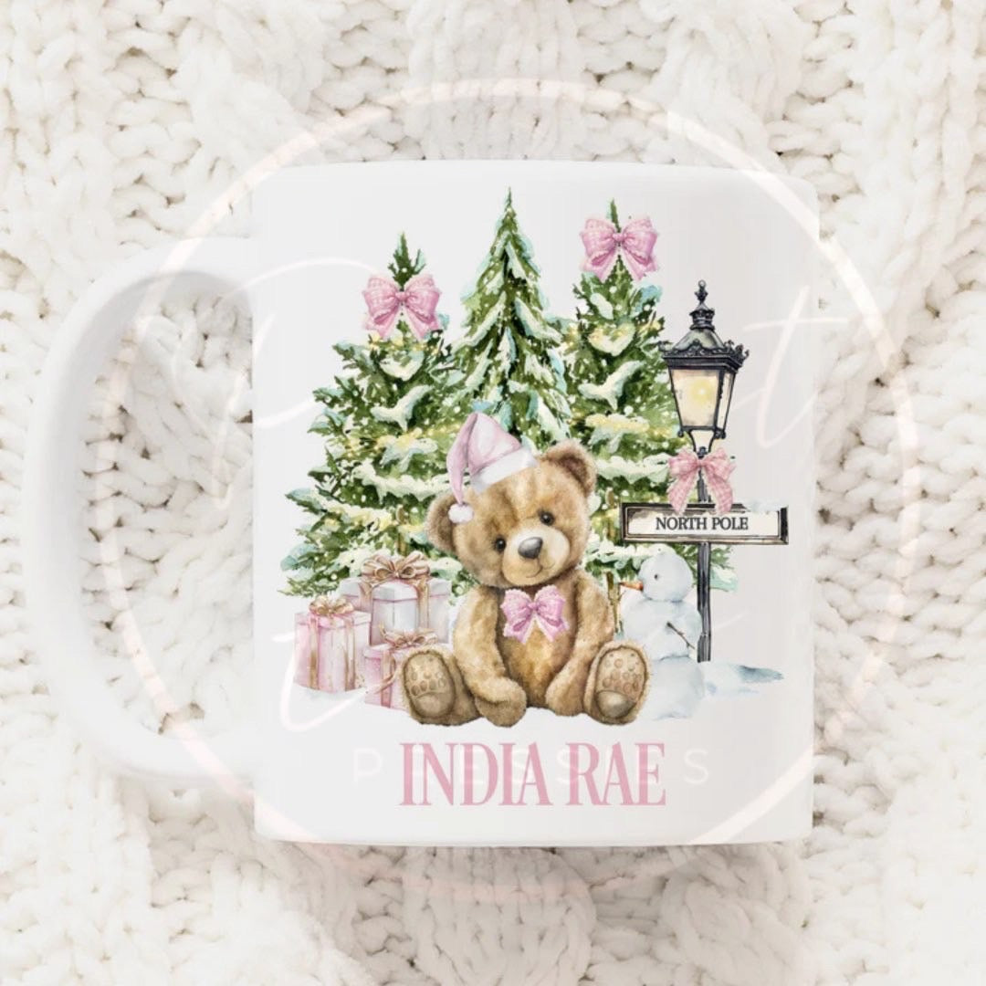 Christmas Mug - Pink North Pole Bear