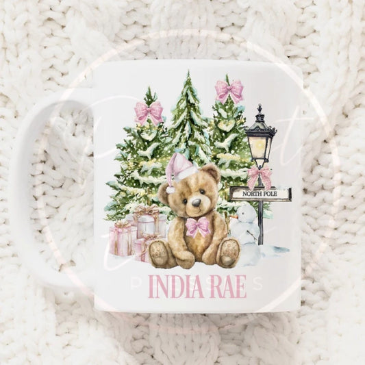 Christmas Mug - Pink North Pole Bear