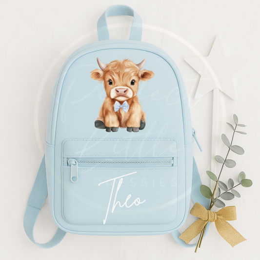 Highland Cow Bow Tie Backpack