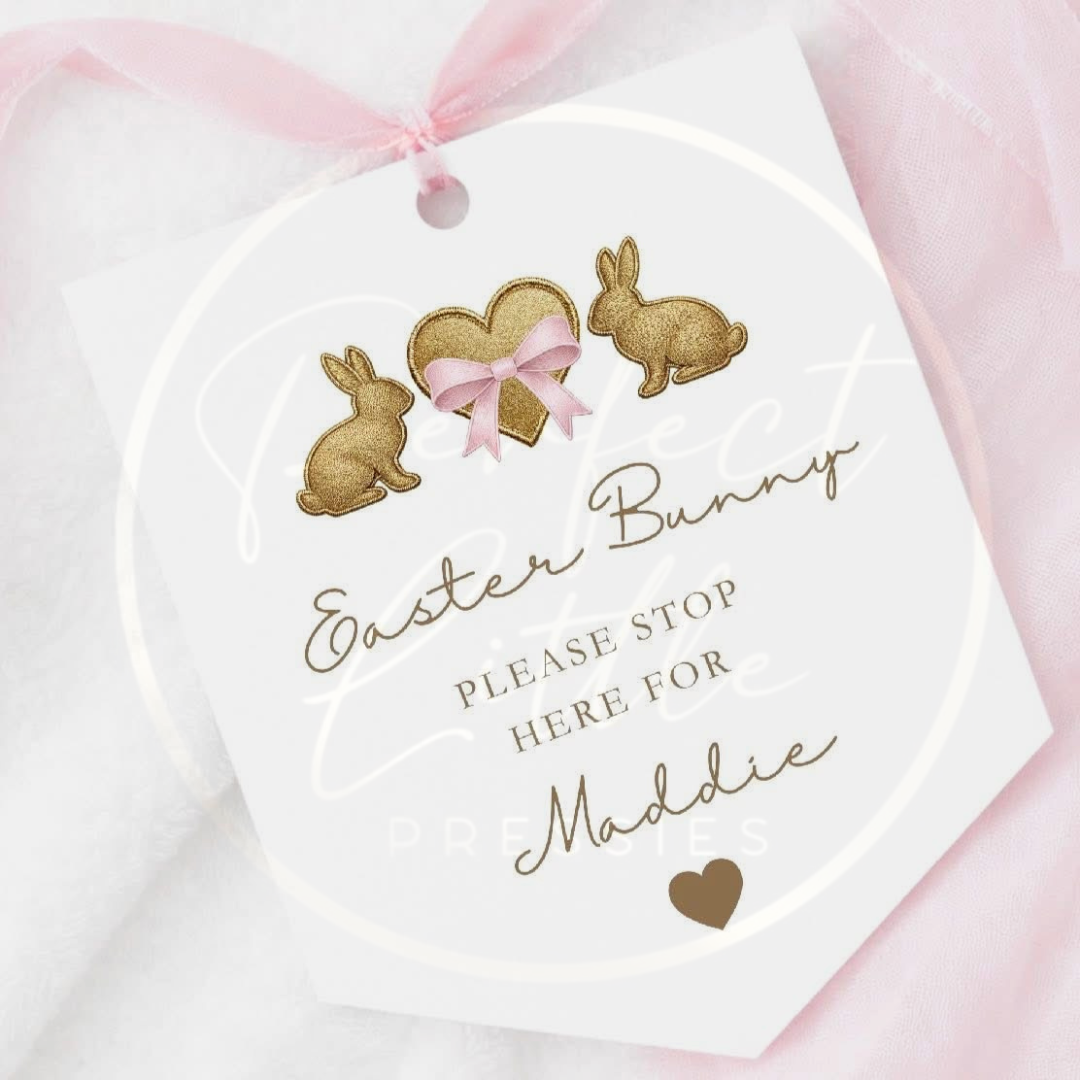 Easter - Gold Bunny Pendant Sign