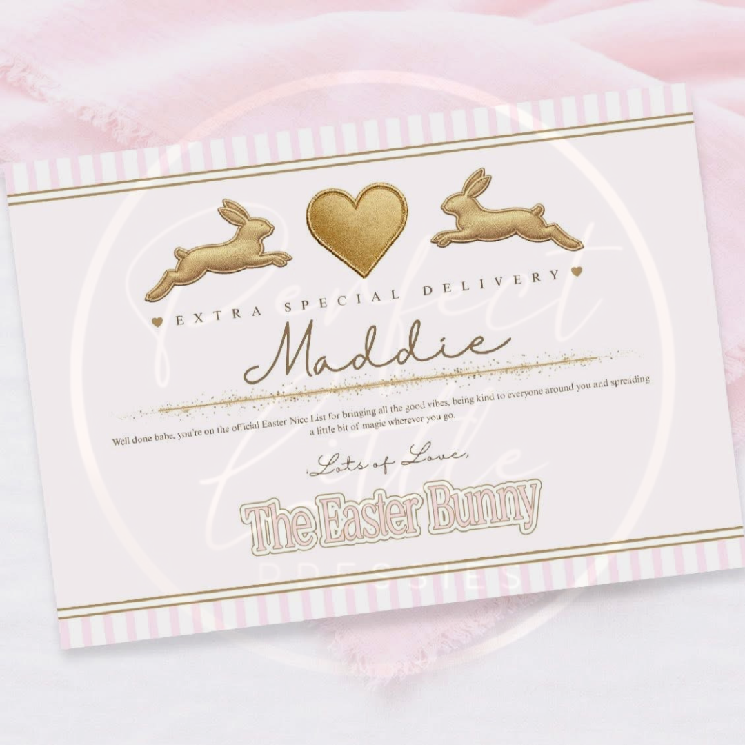 Easter - Landscape Gold Bunny Certificate