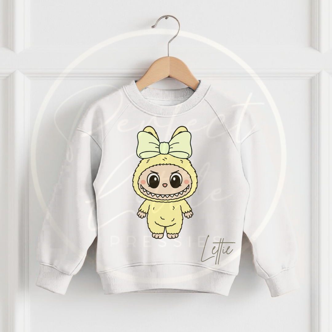 Kids White Sweatshirt - Monsters