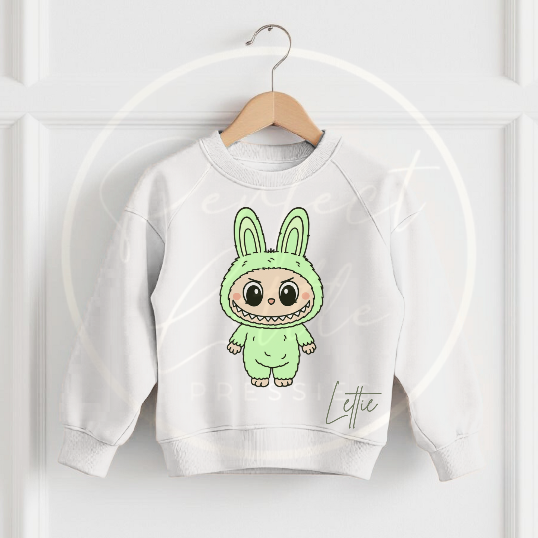 Kids White Sweatshirt - Monsters