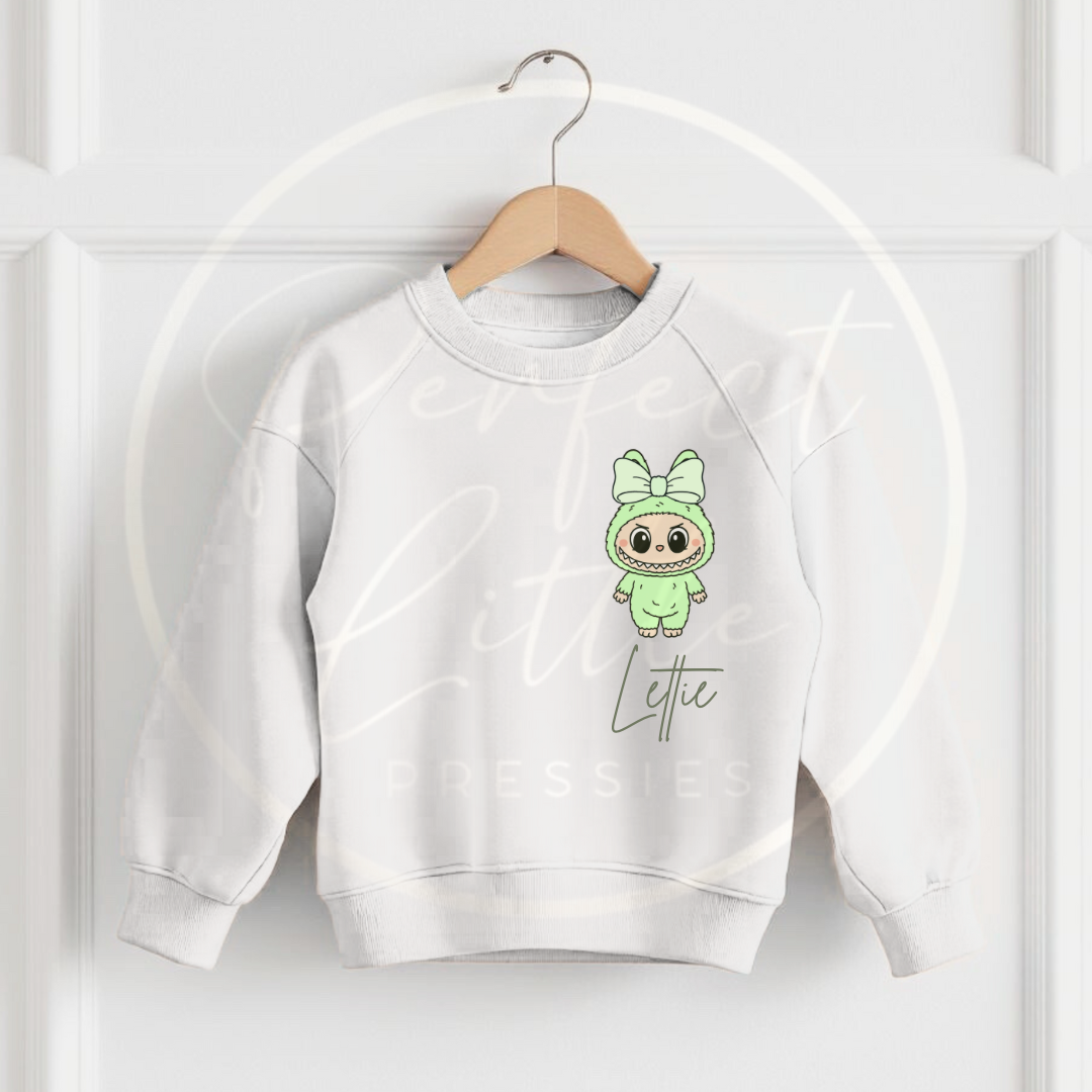 Kids White Sweatshirt - Monsters