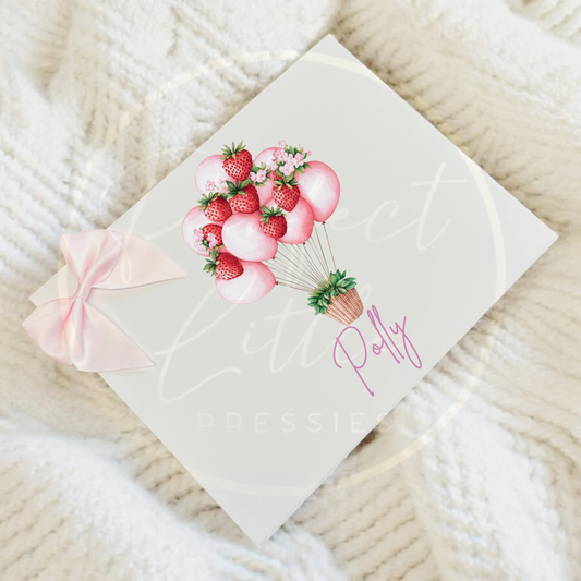 Pink Strawberry Balloons - Keepsake Box