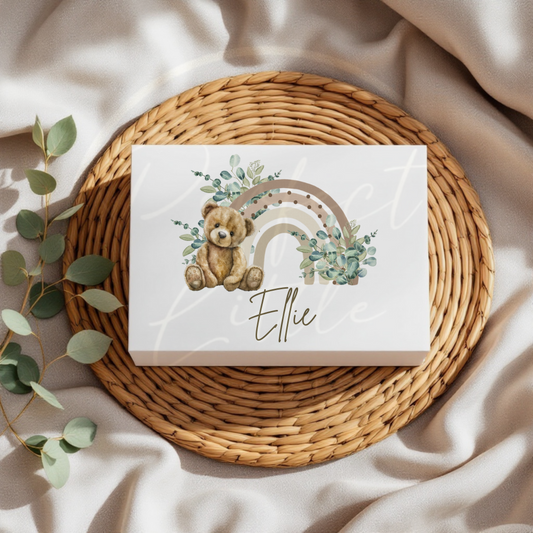 Beige Bear Rainbow - Keepsake Box