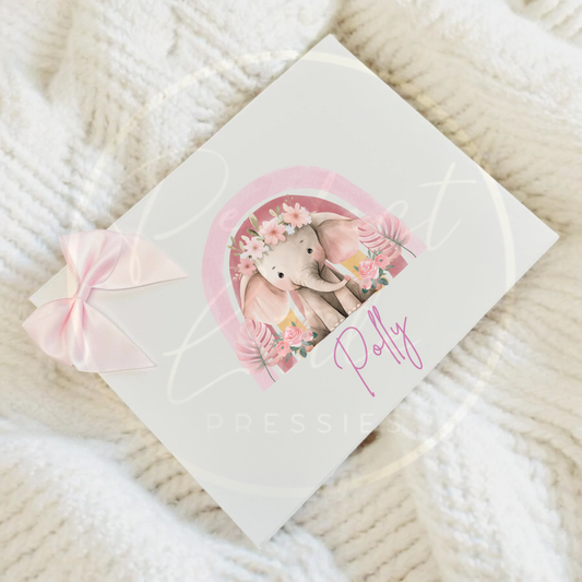 Pink Elephant Rainbow - Keepsake Box