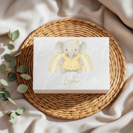 Yellow Elephant Rainbow - Keepsake Box