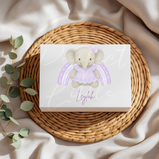 Lilac Elephant Rainbow - Keepsake Box