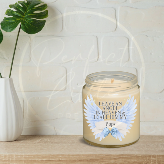 Memorial Candle - Blue Wing Design