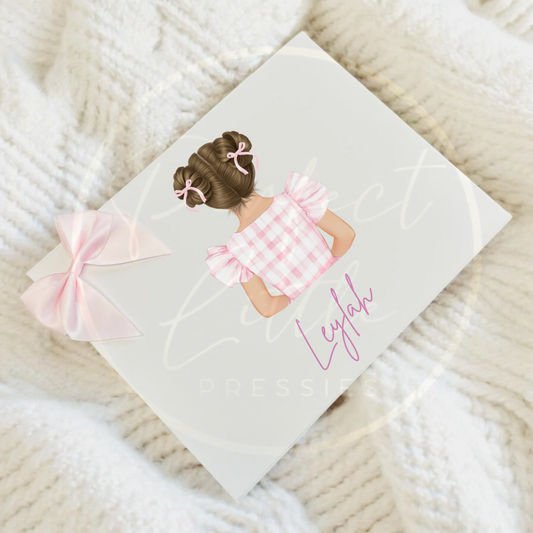 Pink Gingham Dress Girl - Keepsake Box