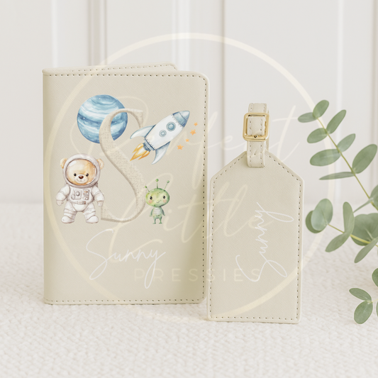 Passport Cover and Luggage Tag Set - Initial Space Design