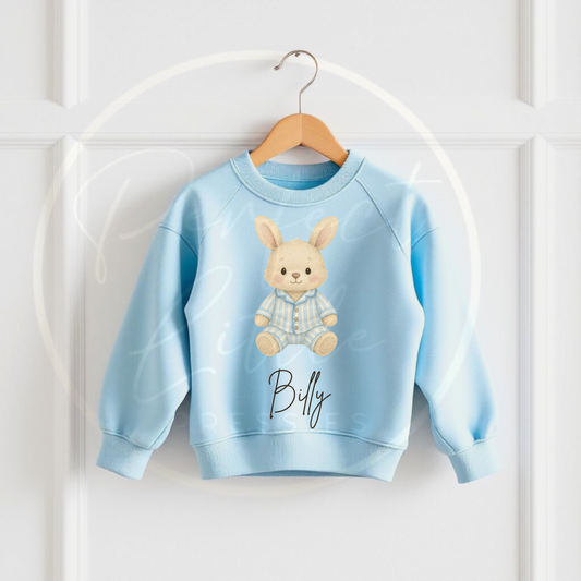 Kids Blue Sweatshirt - Bunny Pyjama Design