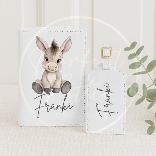 Passport Cover and Luggage Tag Set - Donkey