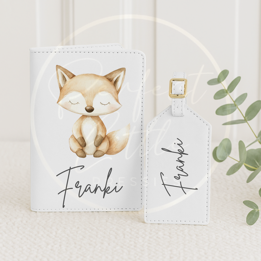 Passport Cover and Luggage Tag Set - Fox