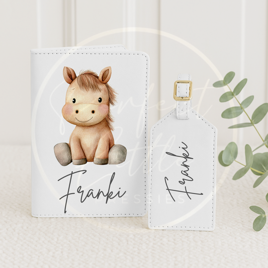 Passport Cover and Luggage Tag Set - Pony