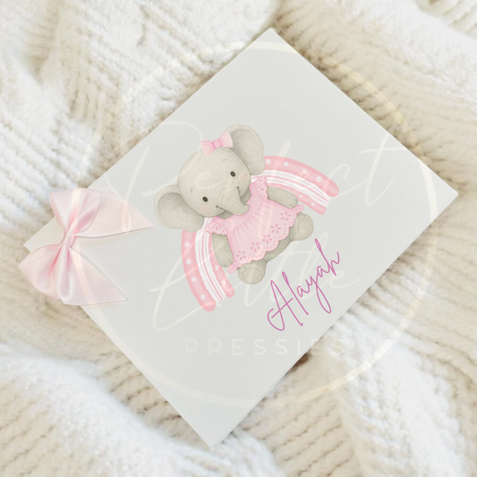 Pink Elephant Rainbow - Keepsake Box