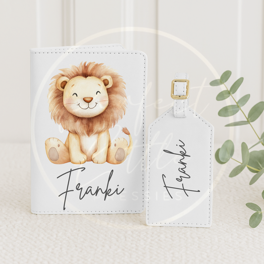 Passport Cover and Luggage Tag Set - Lion