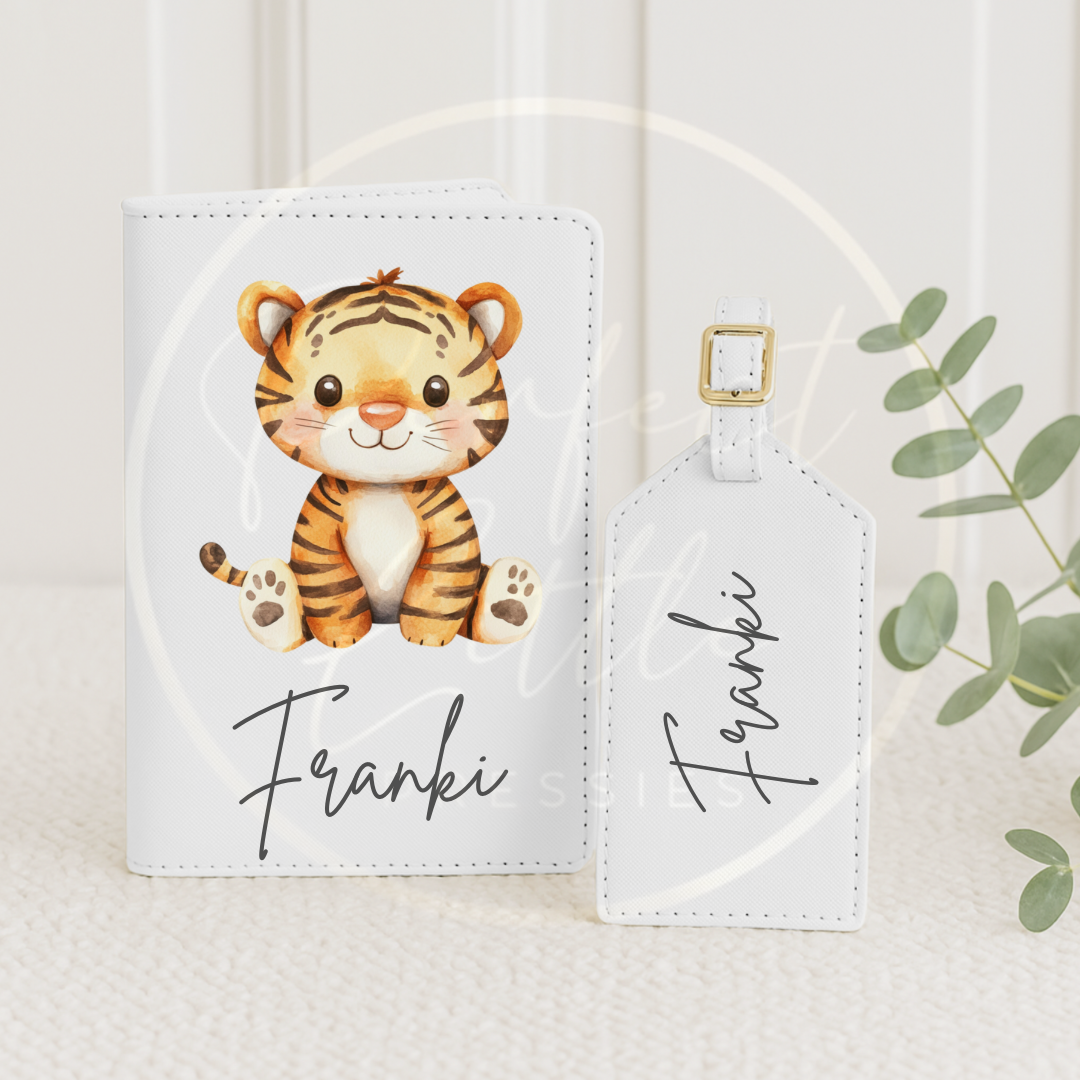 Passport Cover and Luggage Tag Set - Tiger