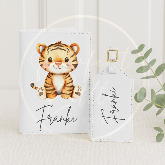 Passport Cover and Luggage Tag Set - Tiger