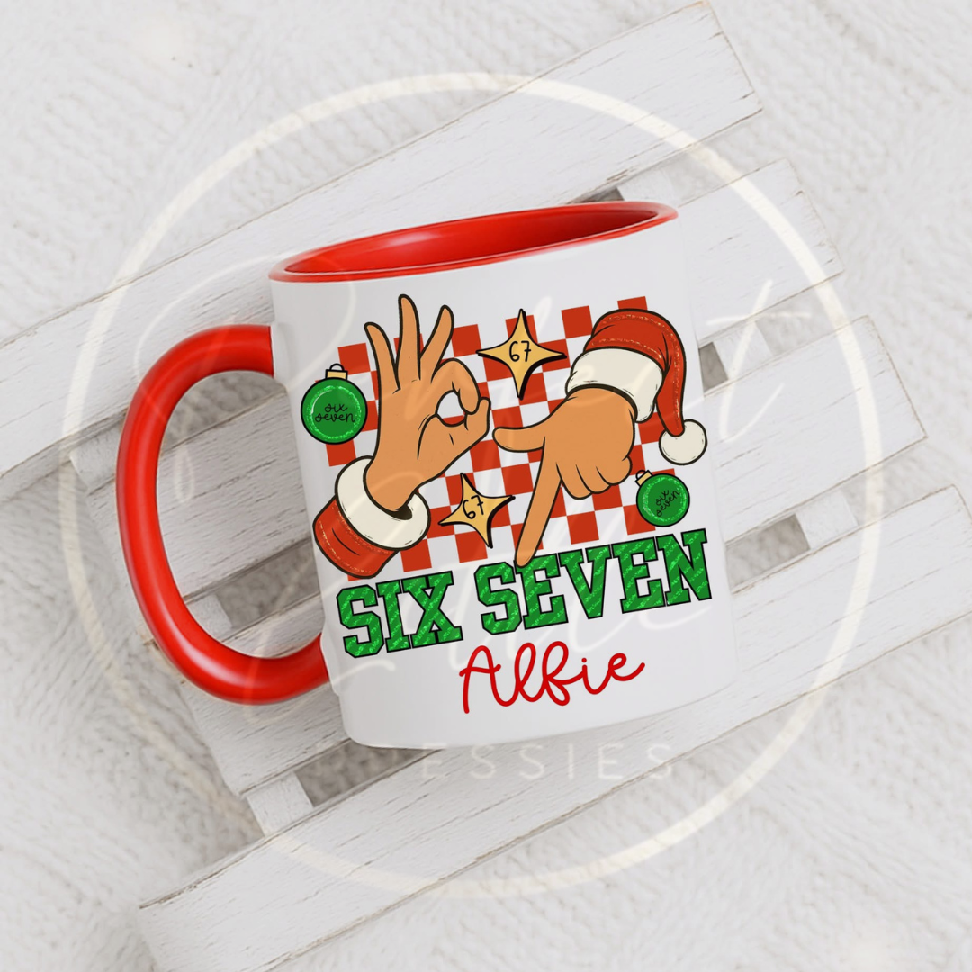 Christmas Mug - 6 7 Santa Hands